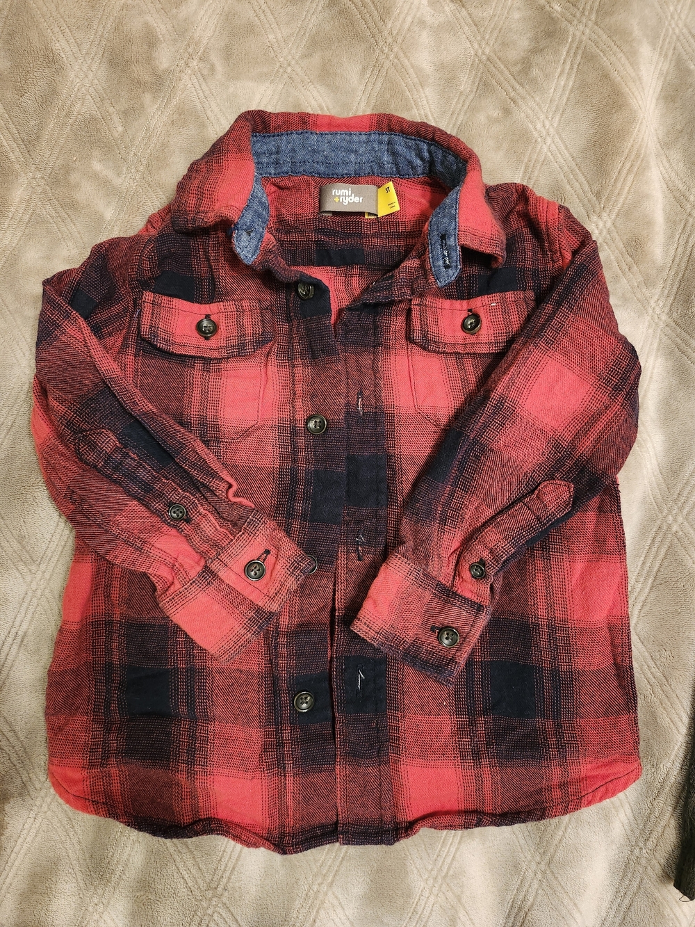 Rumi + Ryder Red Plaid Button-Down Shirt for Kids